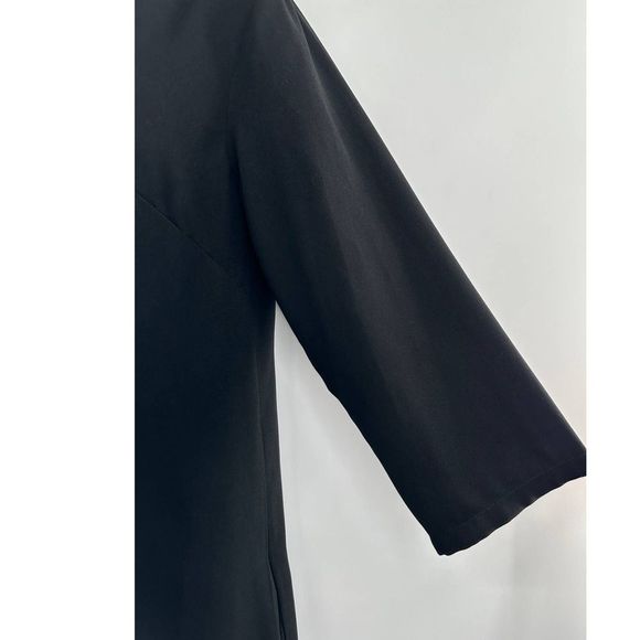 Tildon Black 3/4 Sleeves Keyhole Back Mini Shift Dress Small - Picture 6 of 8